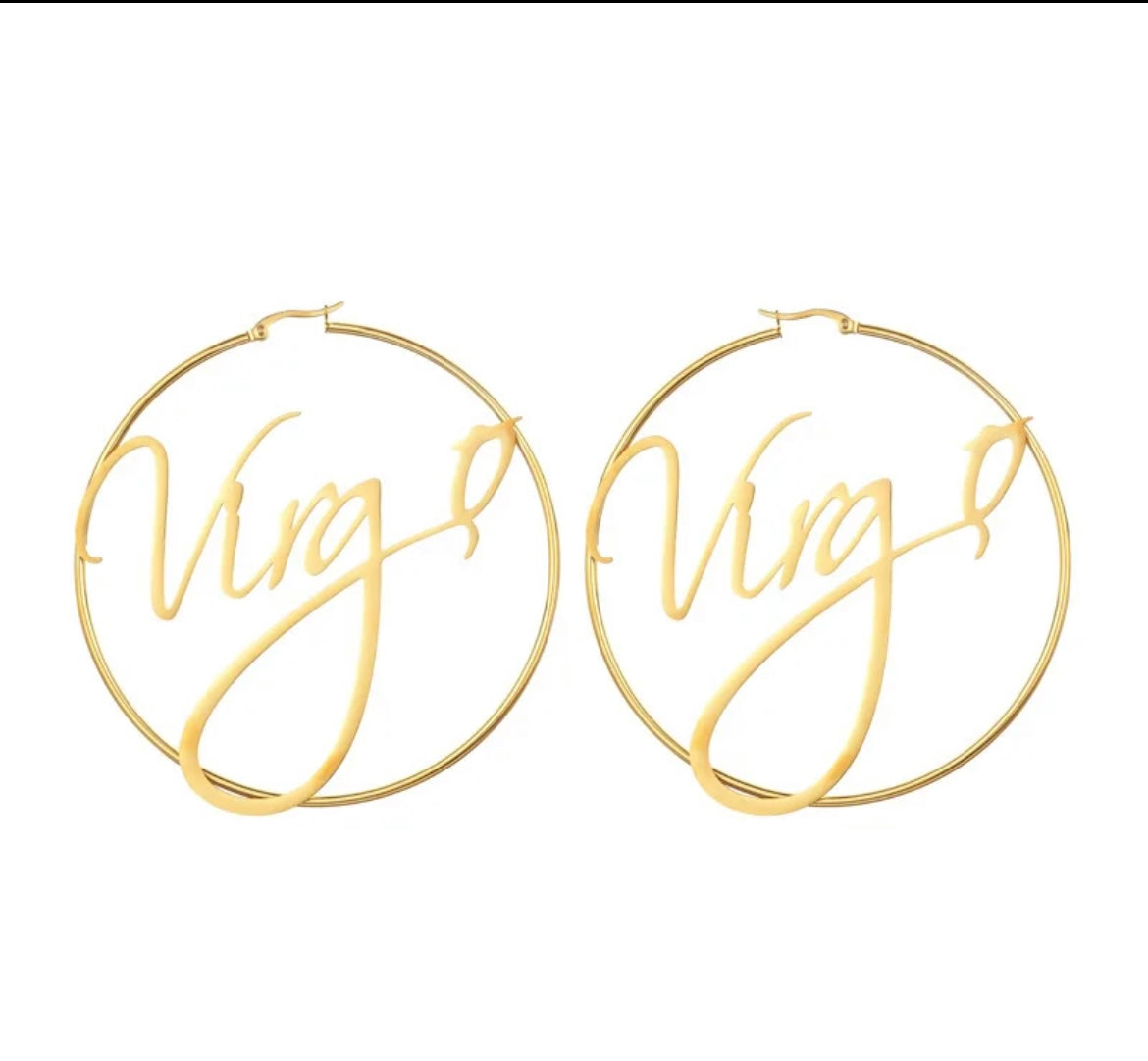 18k Zodiac Hoops