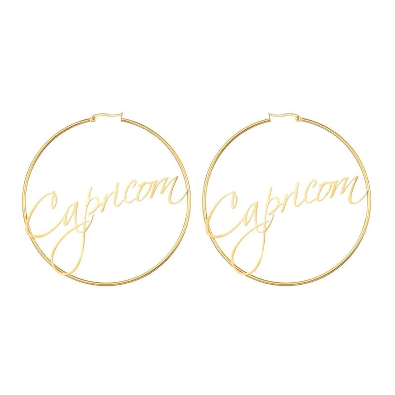 18k Zodiac Hoops