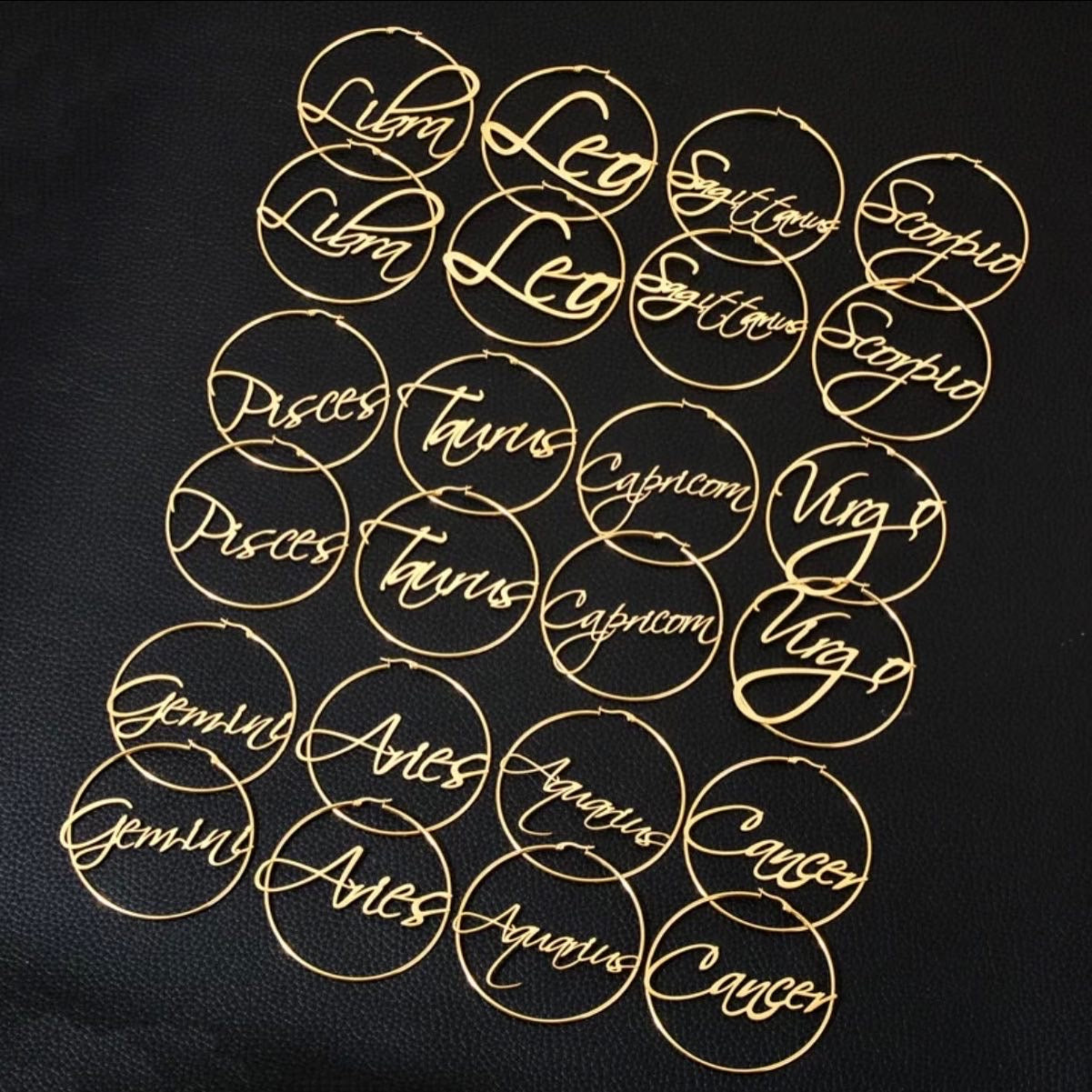 18k Zodiac Hoops
