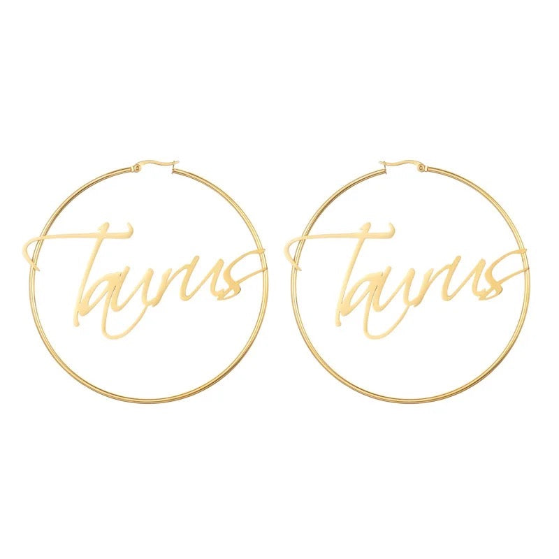 18k Zodiac Hoops