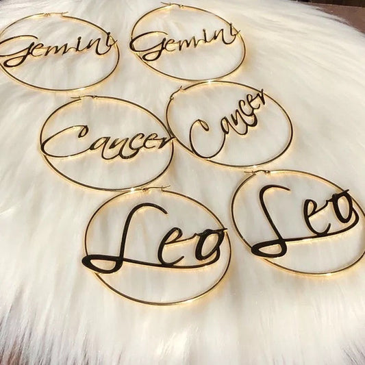 18k Zodiac Hoops