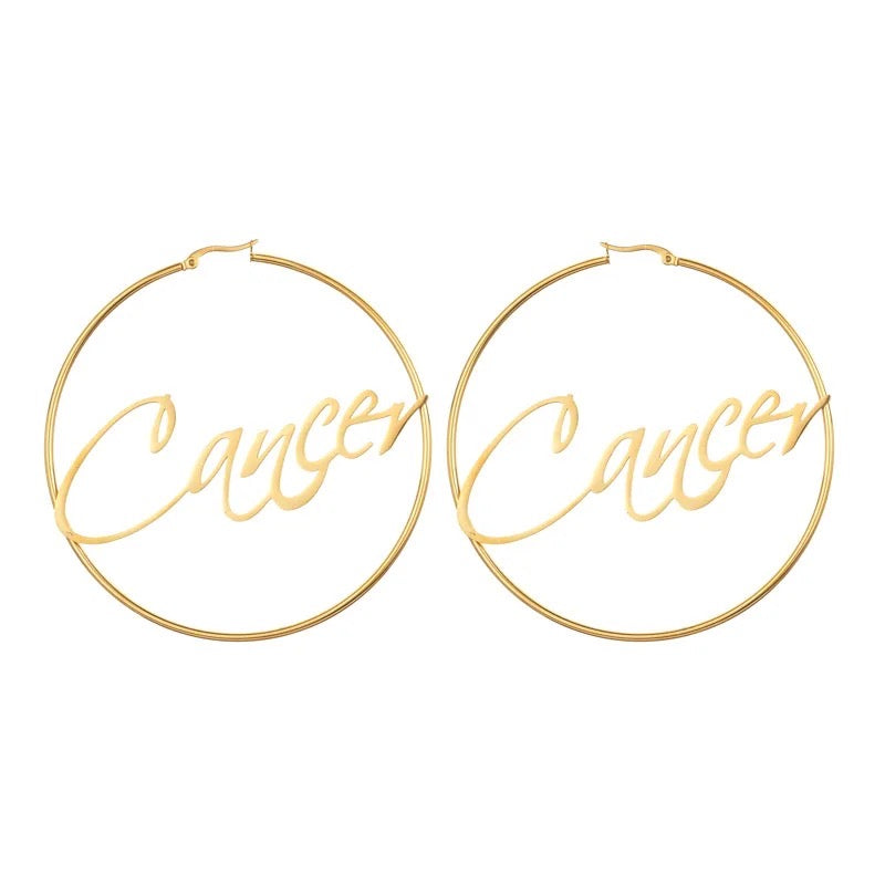 18k Zodiac Hoops